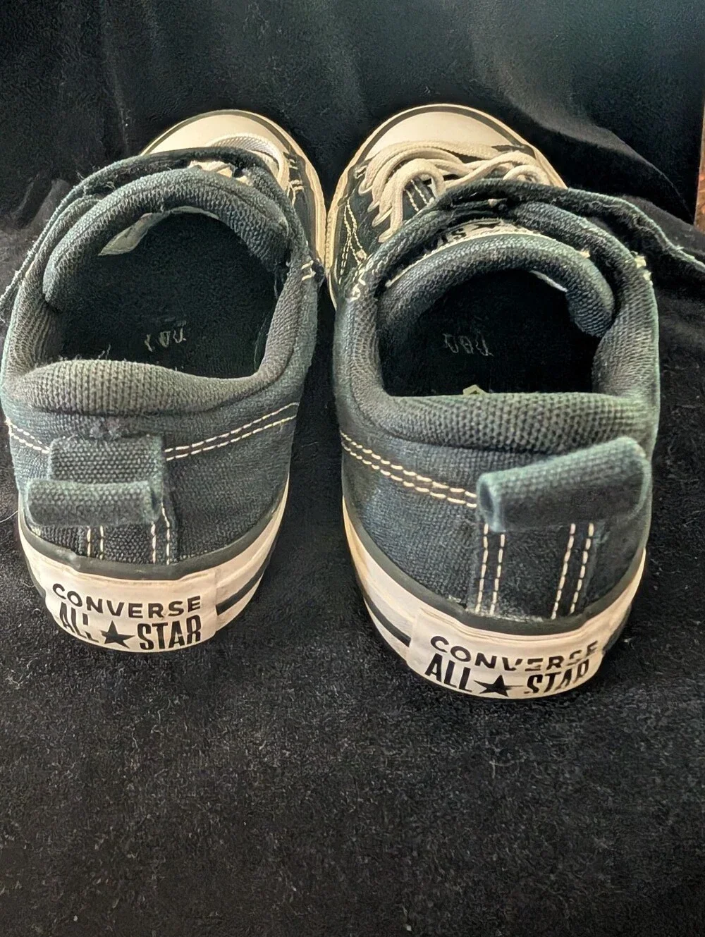 Converse Kids Black Canvas Sneakers with White Accents